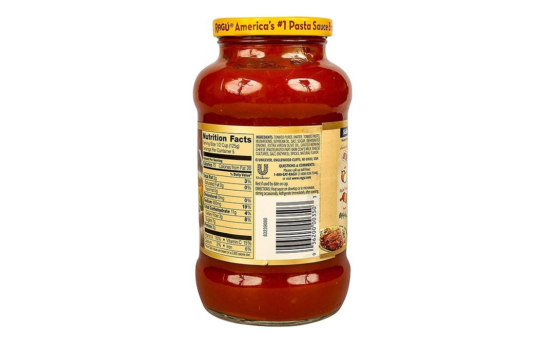 Ragu Mushroom Sauce (Extra Flavorful)   Glass Jar  677 grams